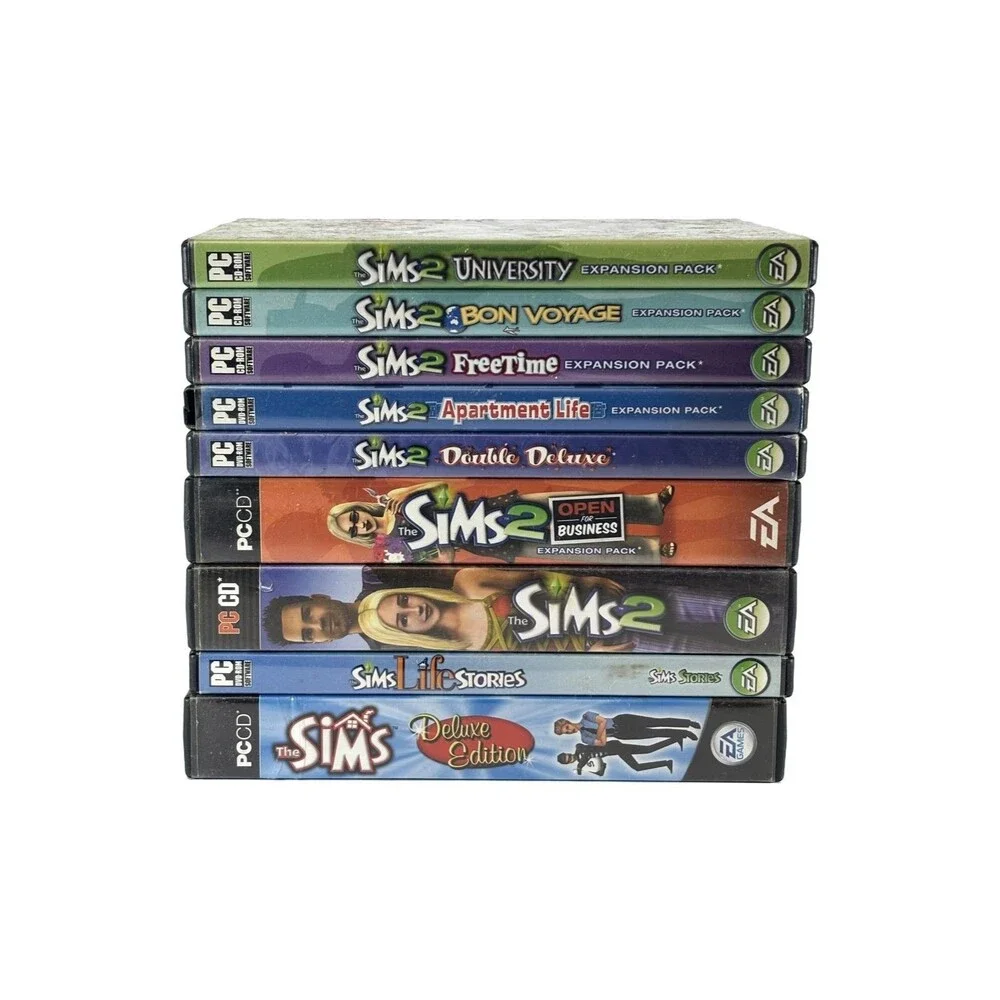 Sims 1 & 2 PC Lot 9 Games Deluxe Double Deluxe